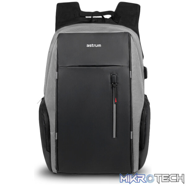 LB210 15" PU + Nylon Laptop Backpack with USB - Grey - Image 3